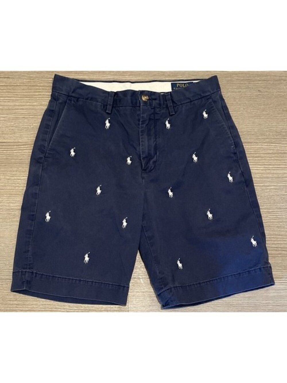 Polo Ralph Lauren Mens Stretch Classic Fit Shorts Size 29 All Over Pony Logo 9”